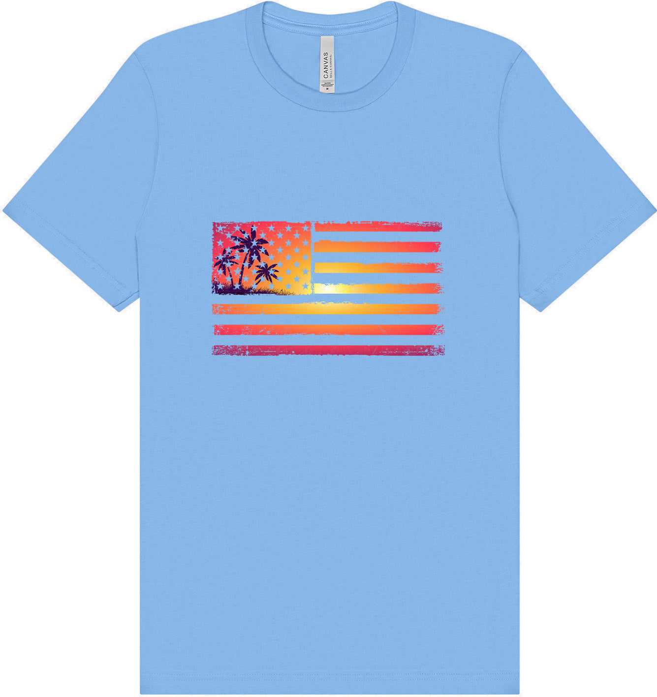 Beach American Flag Adult Bella Canvas Shirt