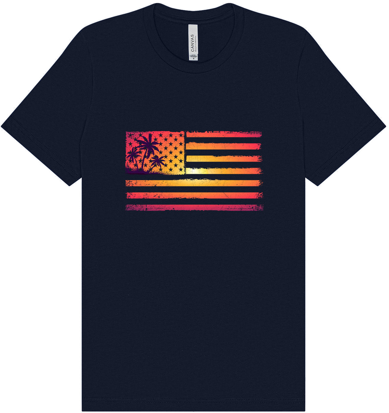 Beach American Flag Adult Bella Canvas Shirt