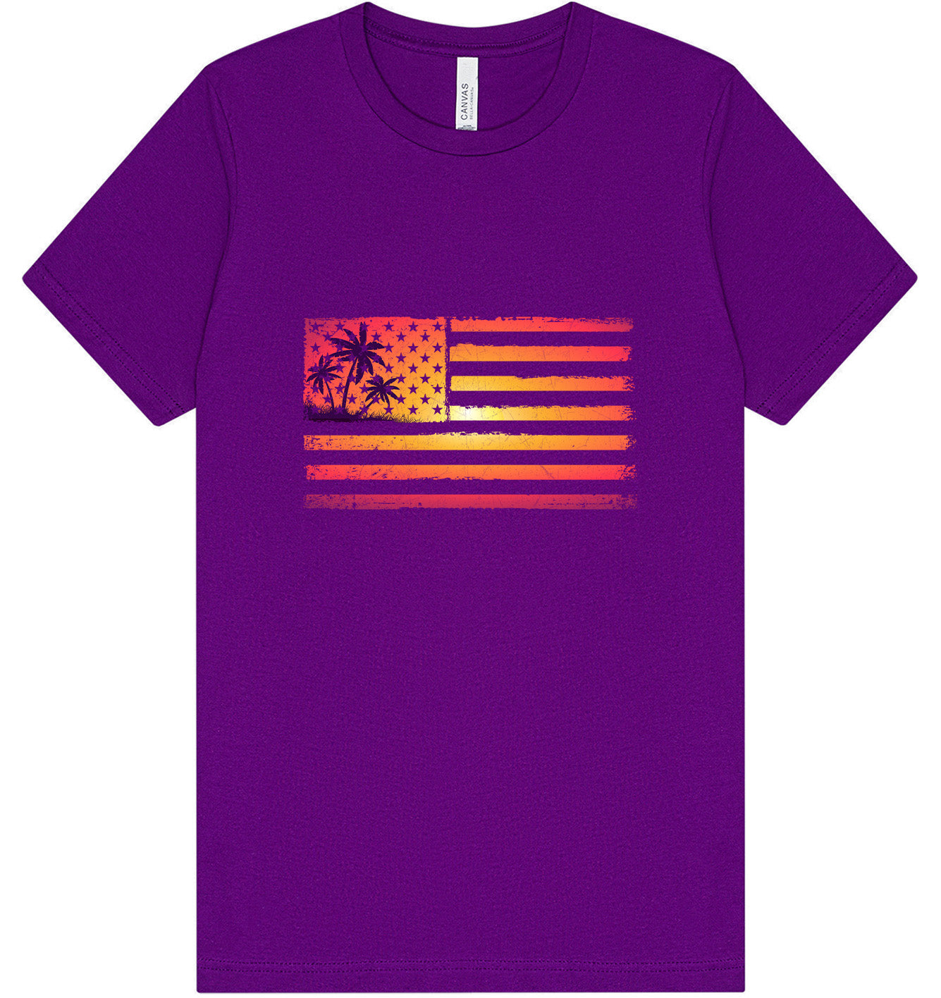 Beach American Flag Adult Bella Canvas Shirt