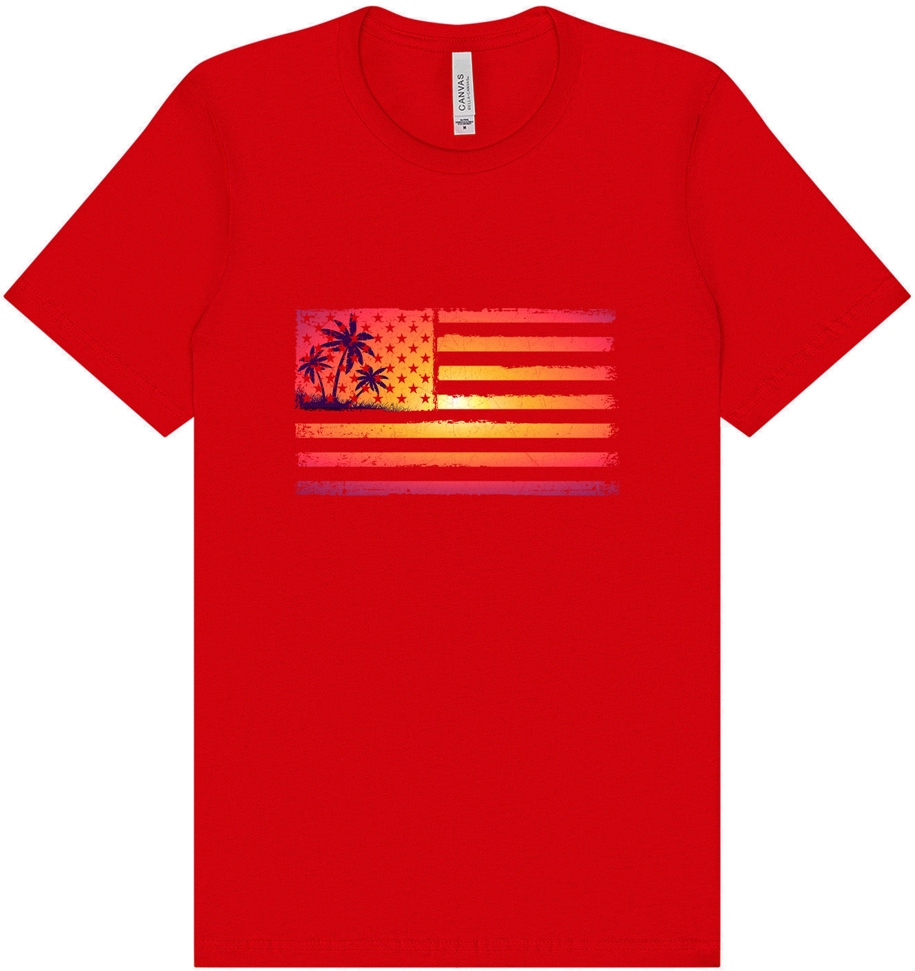Beach American Flag Adult Bella Canvas Shirt