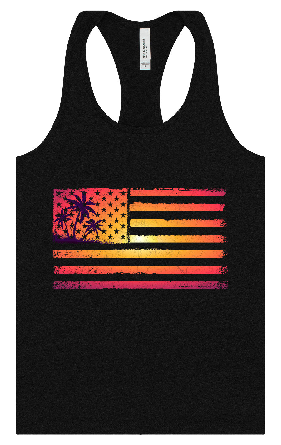 Beach American Flag Women's Racerback Tank