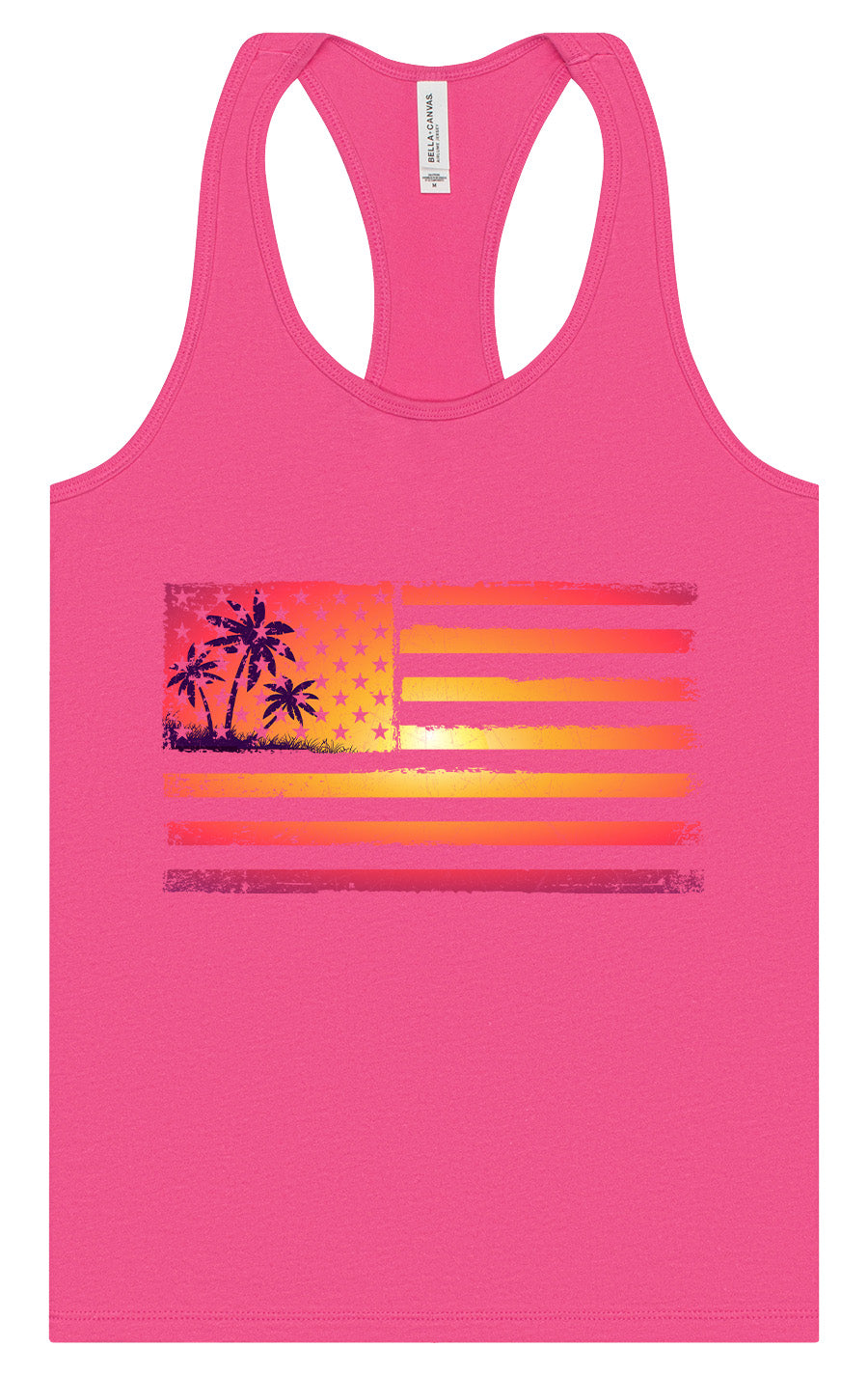 Beach American Flag Women's Racerback Tank
