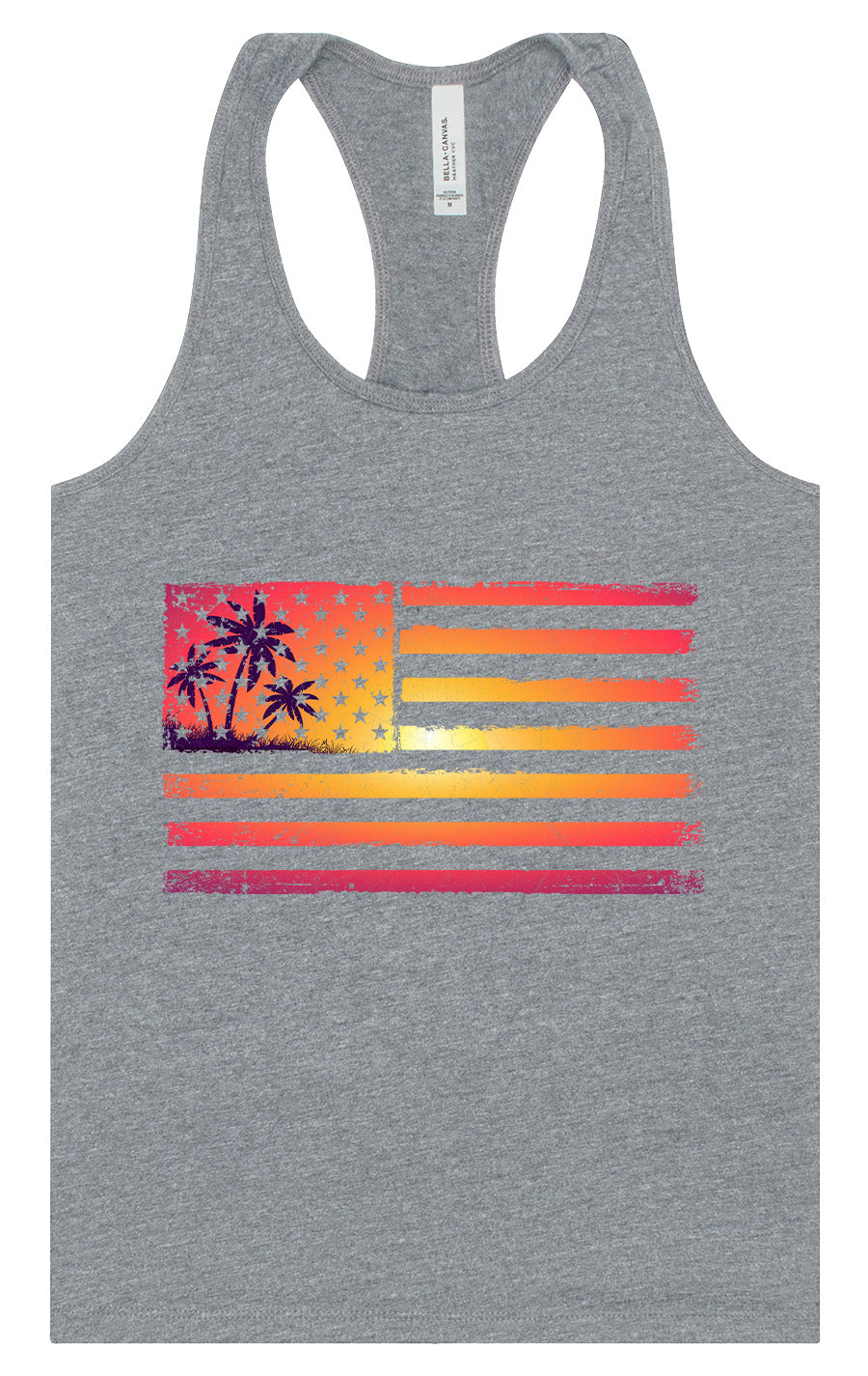 Beach American Flag Women's Racerback Tank