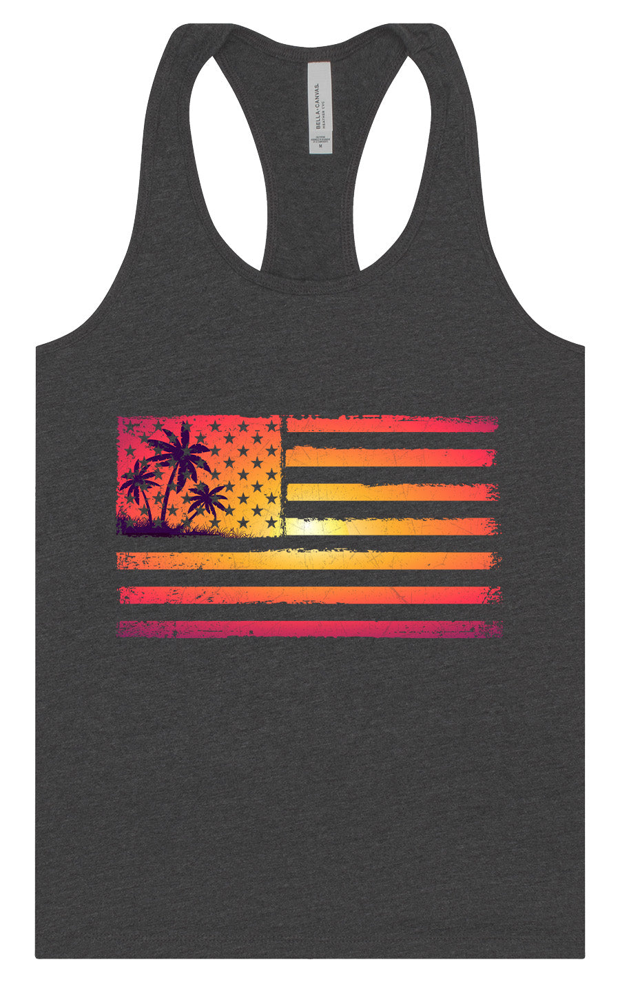 Beach American Flag Women's Racerback Tank