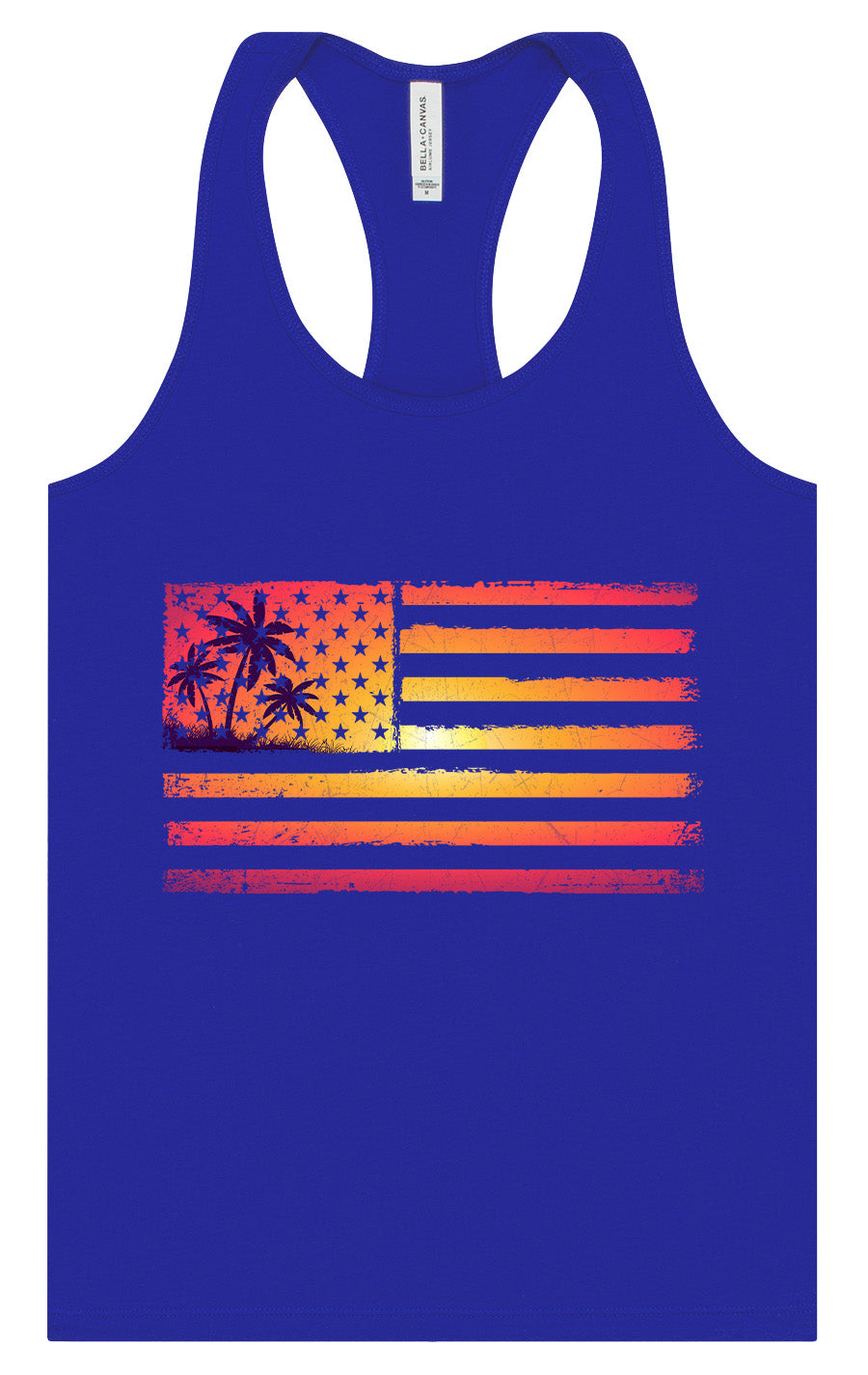 Beach American Flag Women's Racerback Tank