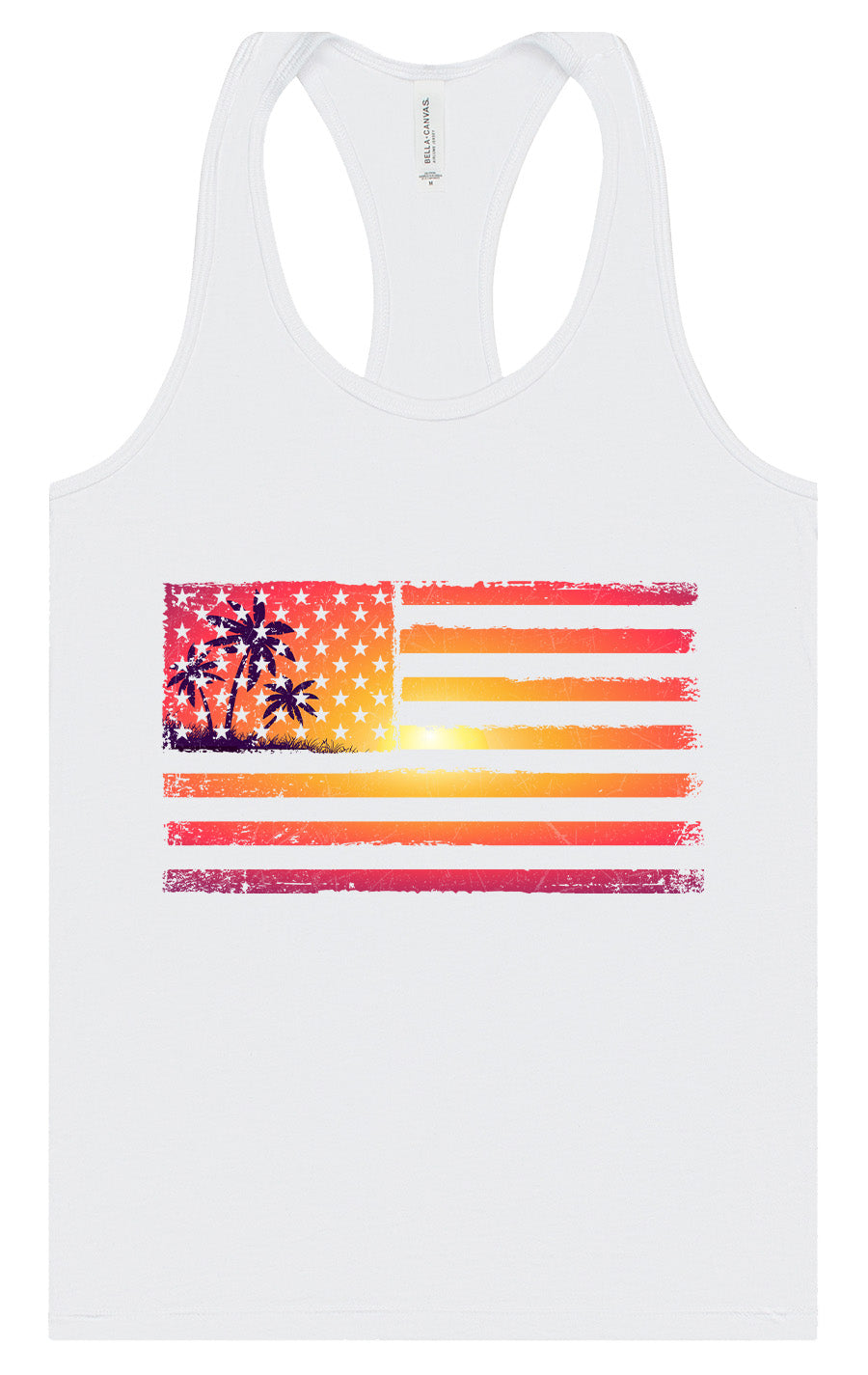 Beach American Flag Women's Racerback Tank