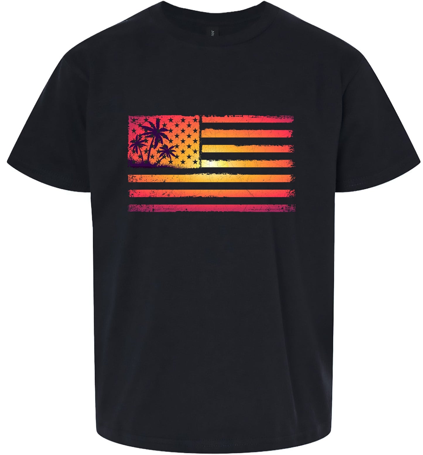 Beach American Flag Children's Gildan Soft Shirt