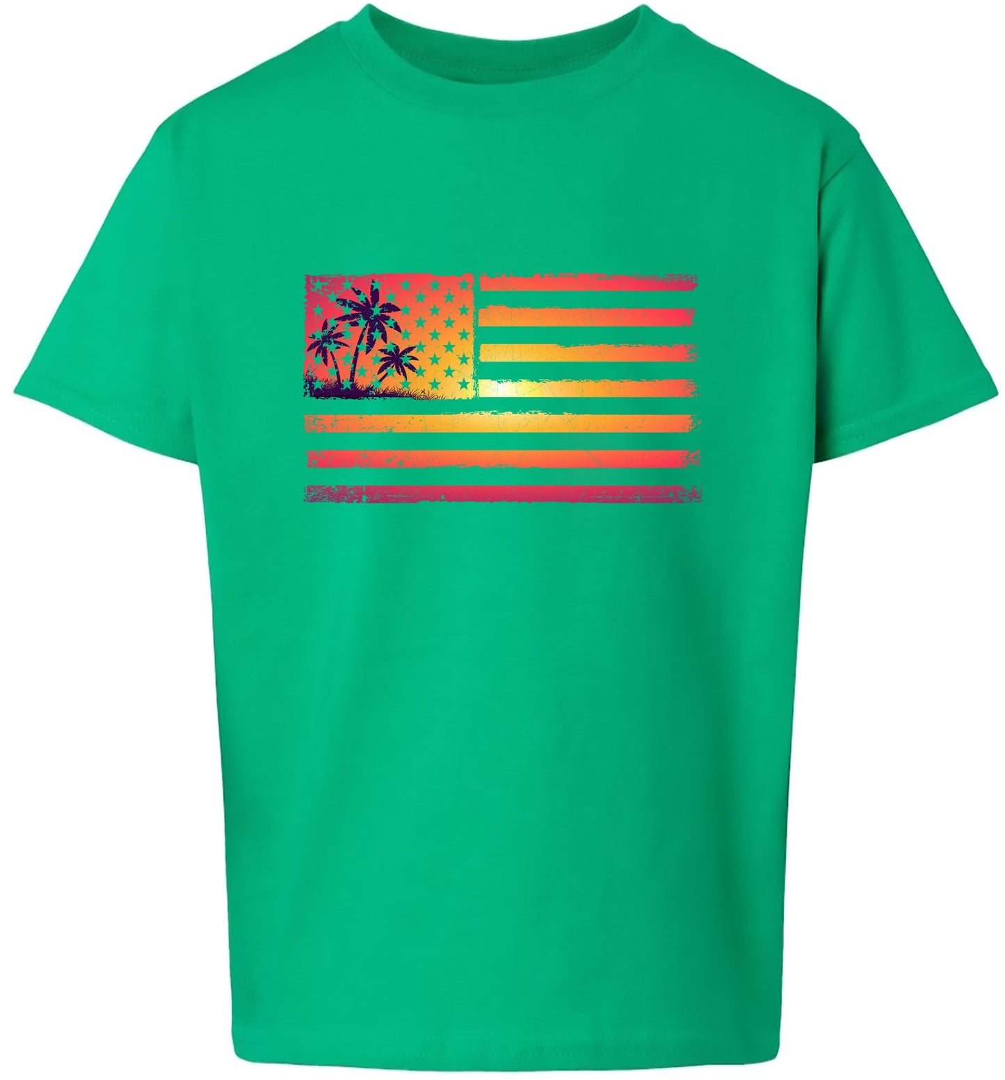 Beach American Flag Children's Gildan Soft Shirt