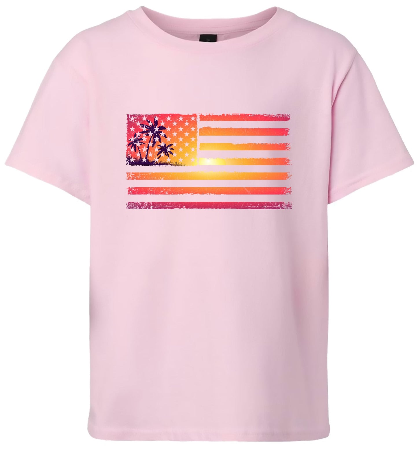 Beach American Flag Children's Gildan Soft Shirt