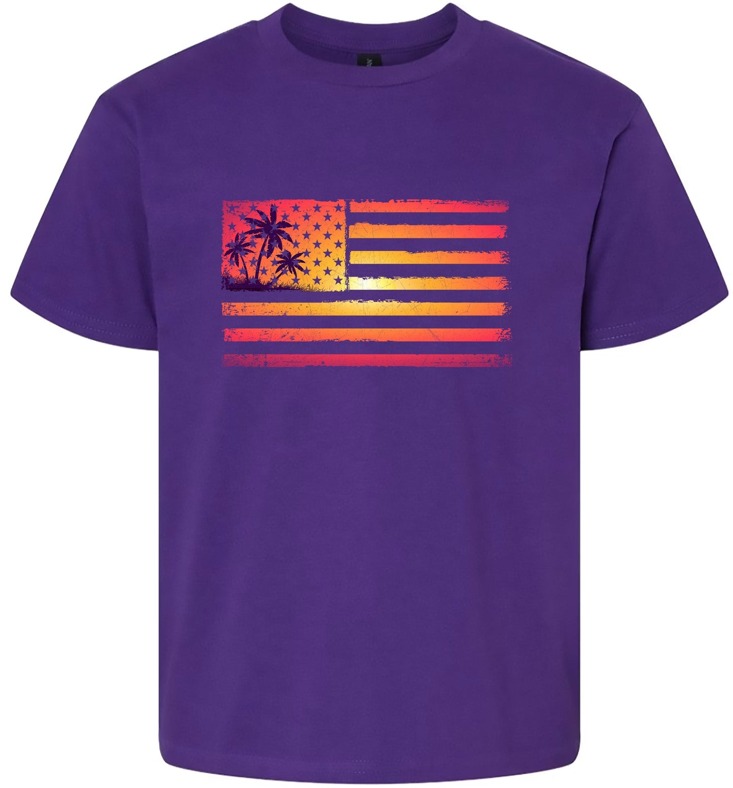 Beach American Flag Children's Gildan Soft Shirt