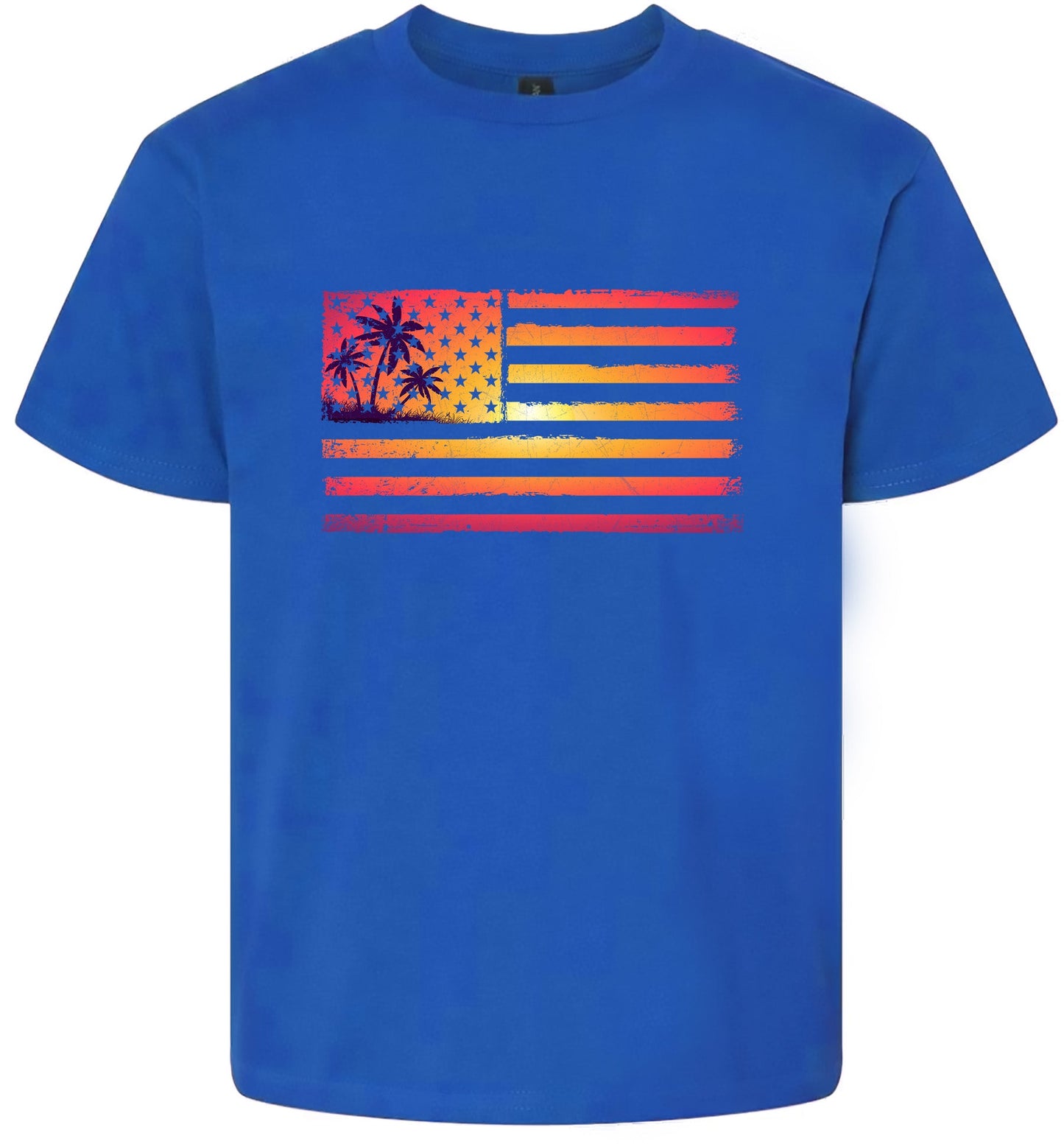 Beach American Flag Children's Gildan Soft Shirt