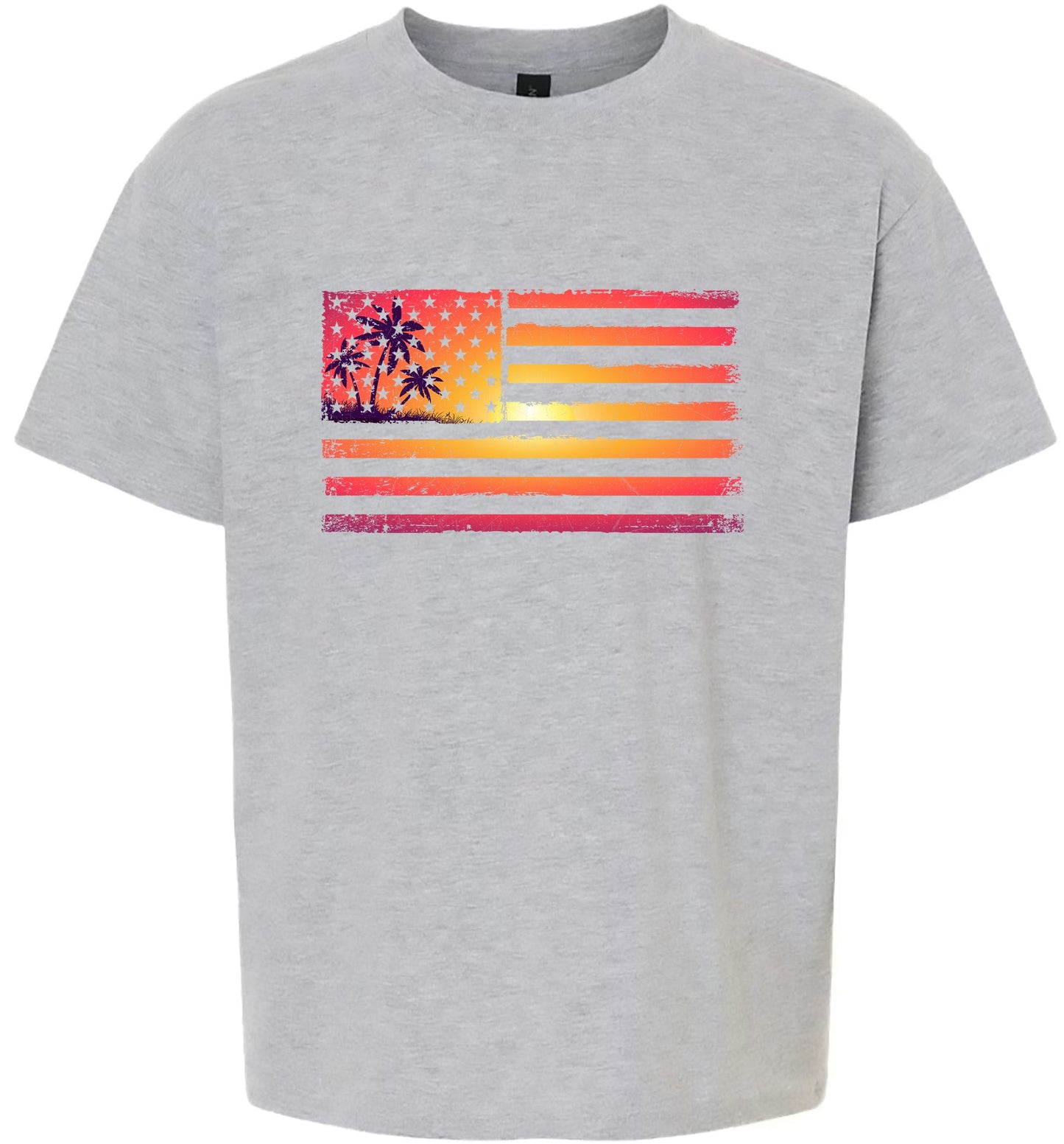 Beach American Flag Children's Gildan Soft Shirt