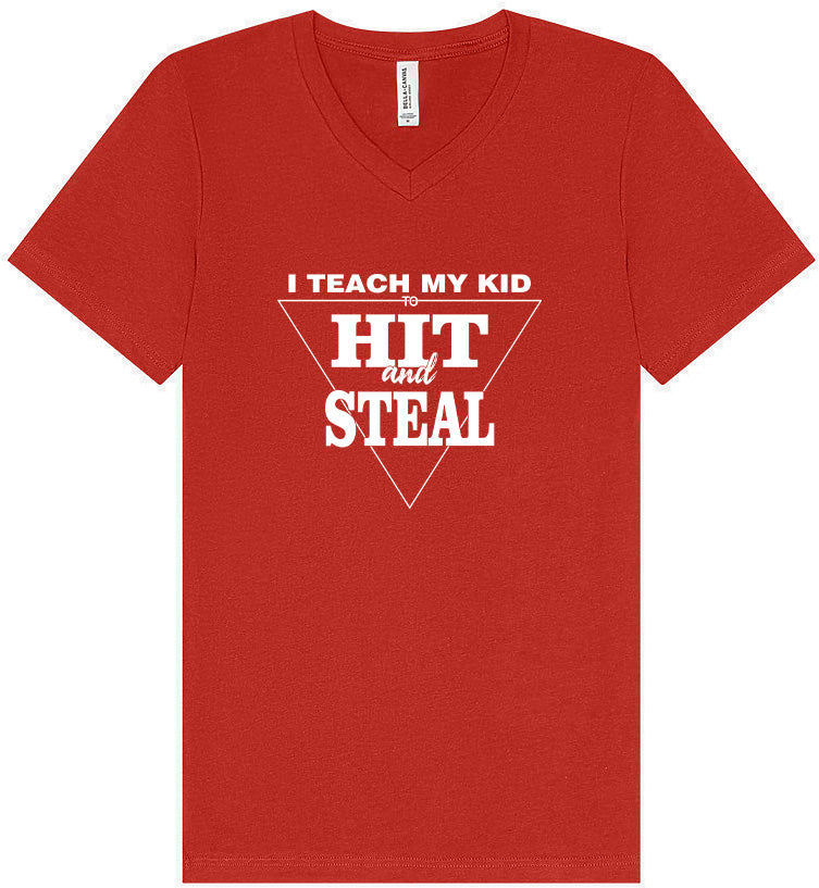 Hit and Steal Unisex V-Neck Shirt