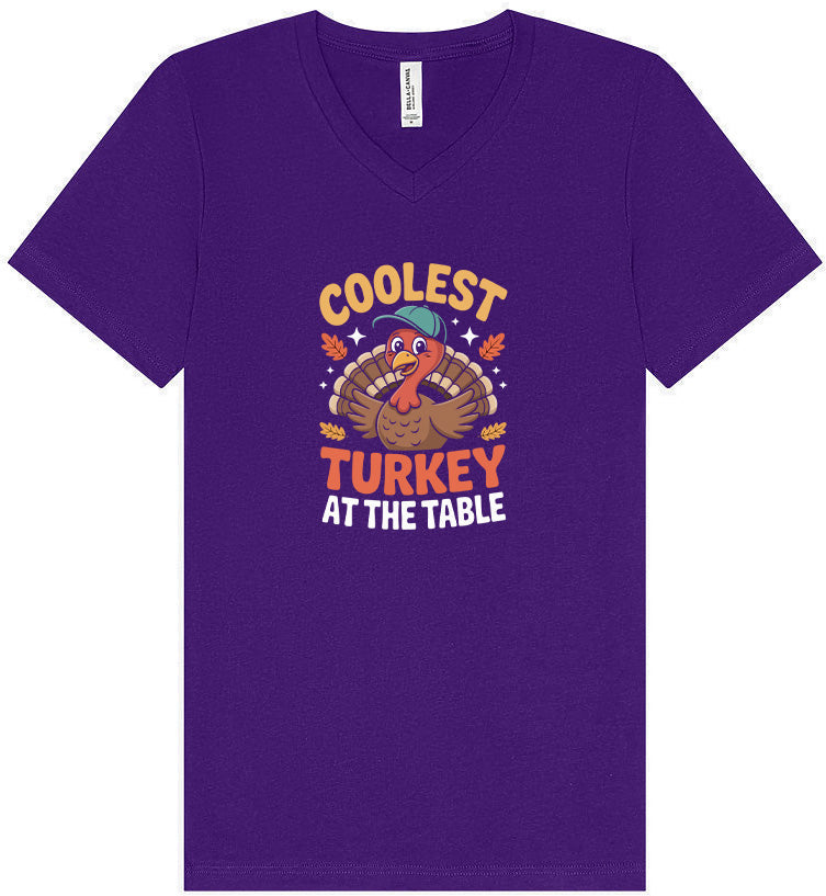 Coolest Turkey at the Table Unisex V-Neck Shirt