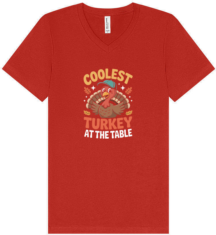 Coolest Turkey at the Table Unisex V-Neck Shirt
