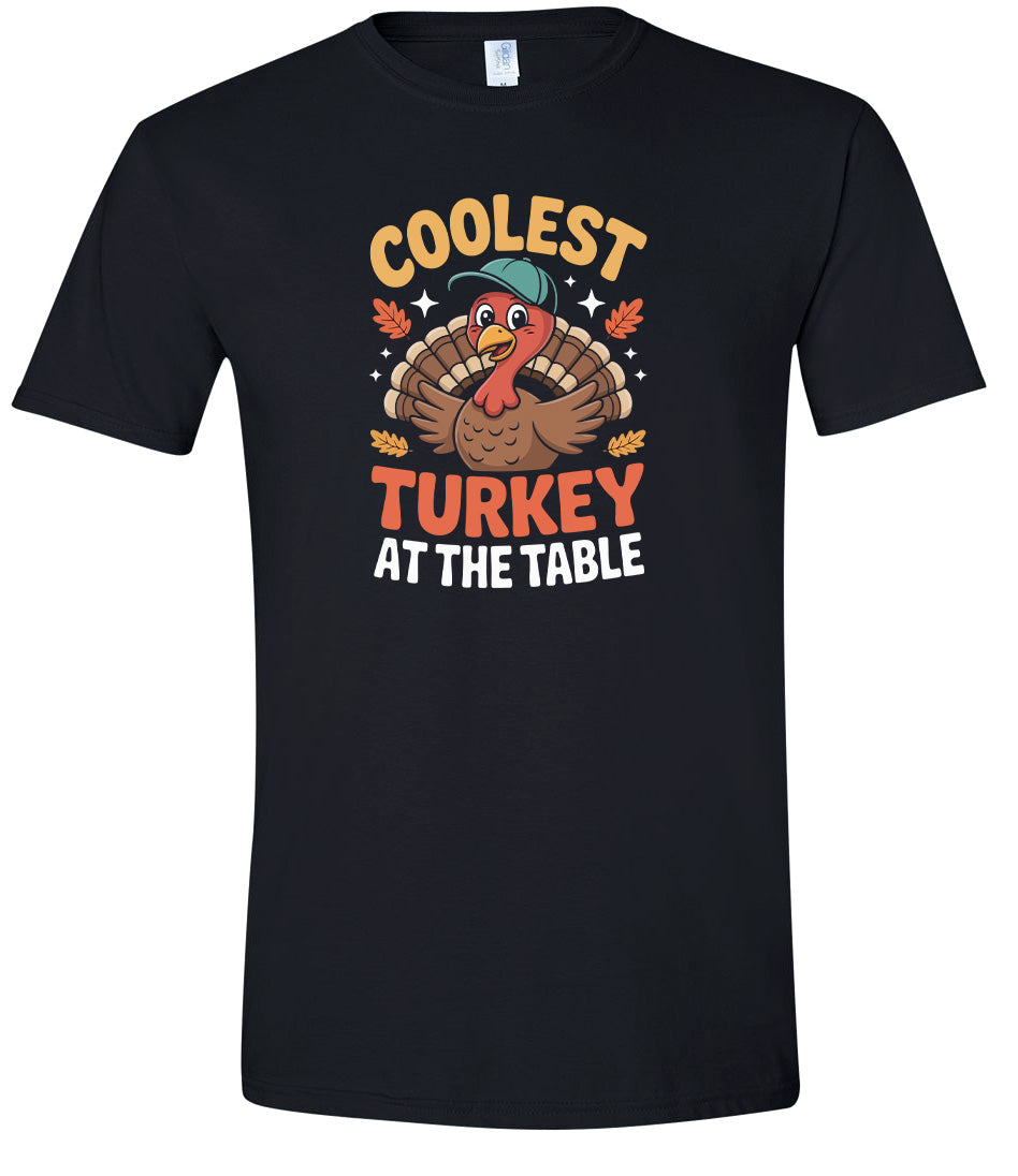 Coolest Turkey at the Table Adult Gildan Soft Shirt