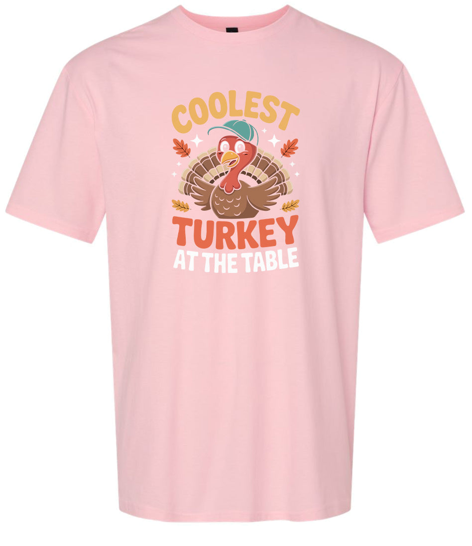 Coolest Turkey at the Table Adult Gildan Soft Shirt