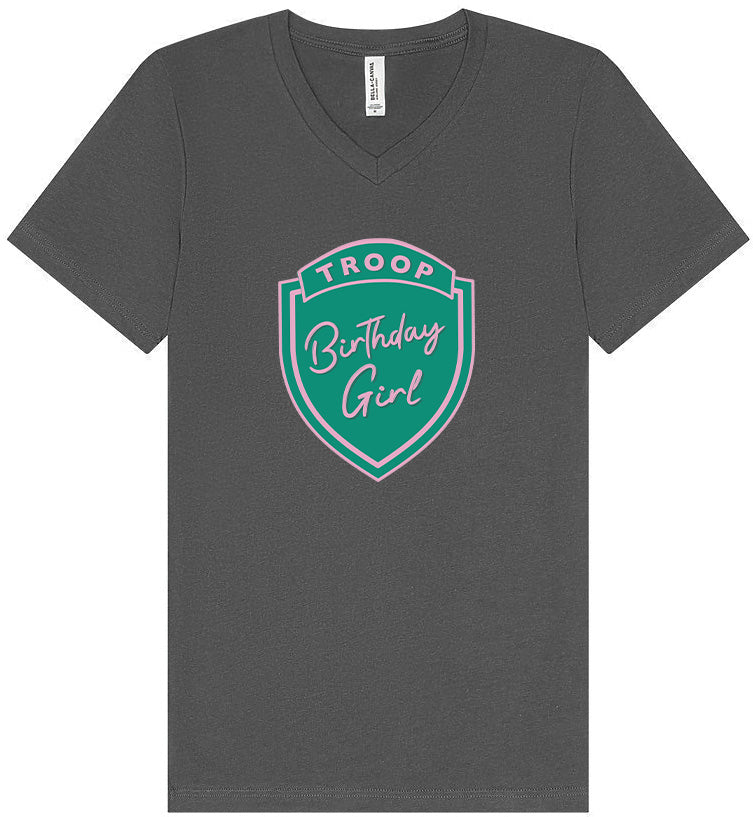 Troop Birthday Girl Unisex V-Neck Shirt