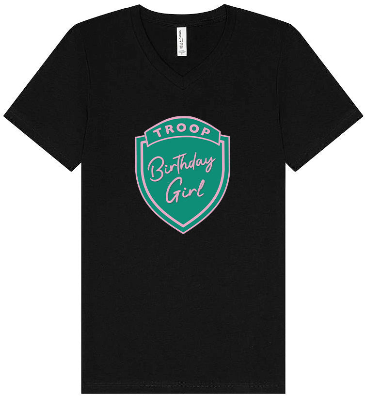 Troop Birthday Girl Unisex V-Neck Shirt