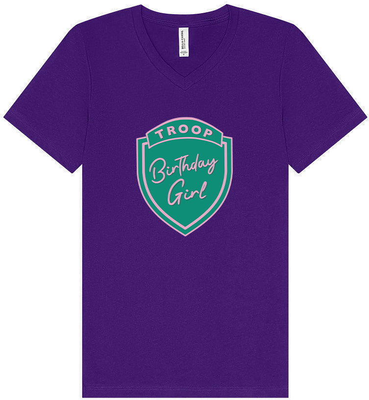 Troop Birthday Girl Unisex V-Neck Shirt