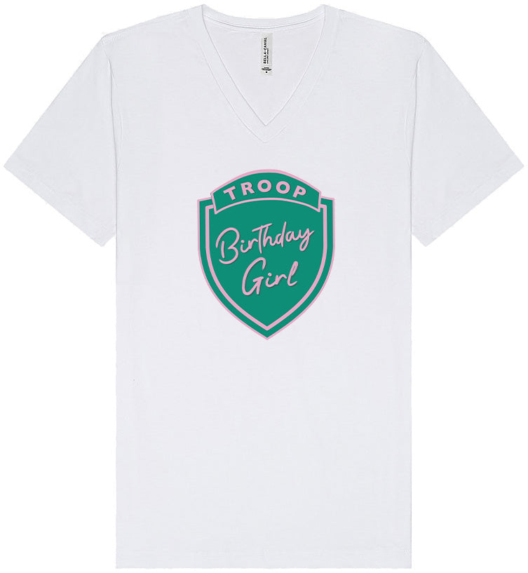 Troop Birthday Girl Unisex V-Neck Shirt