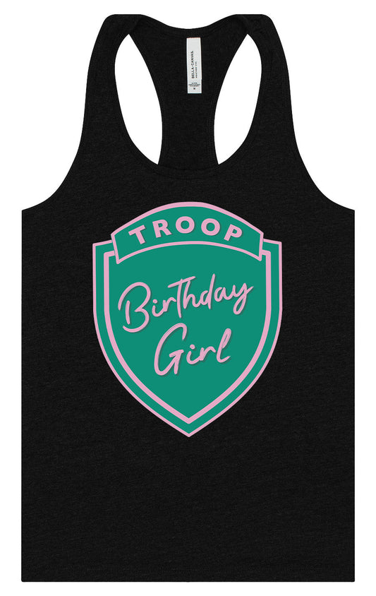 Troop Birthday Girl Women's Racerback Tank