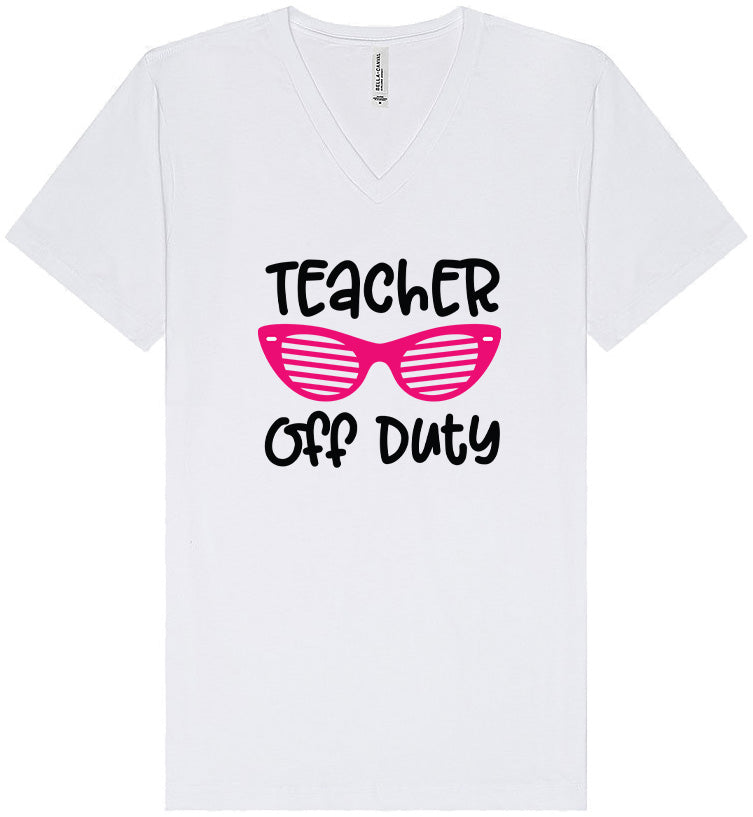 Teacher Off Duty Unisex V-Neck Shirt