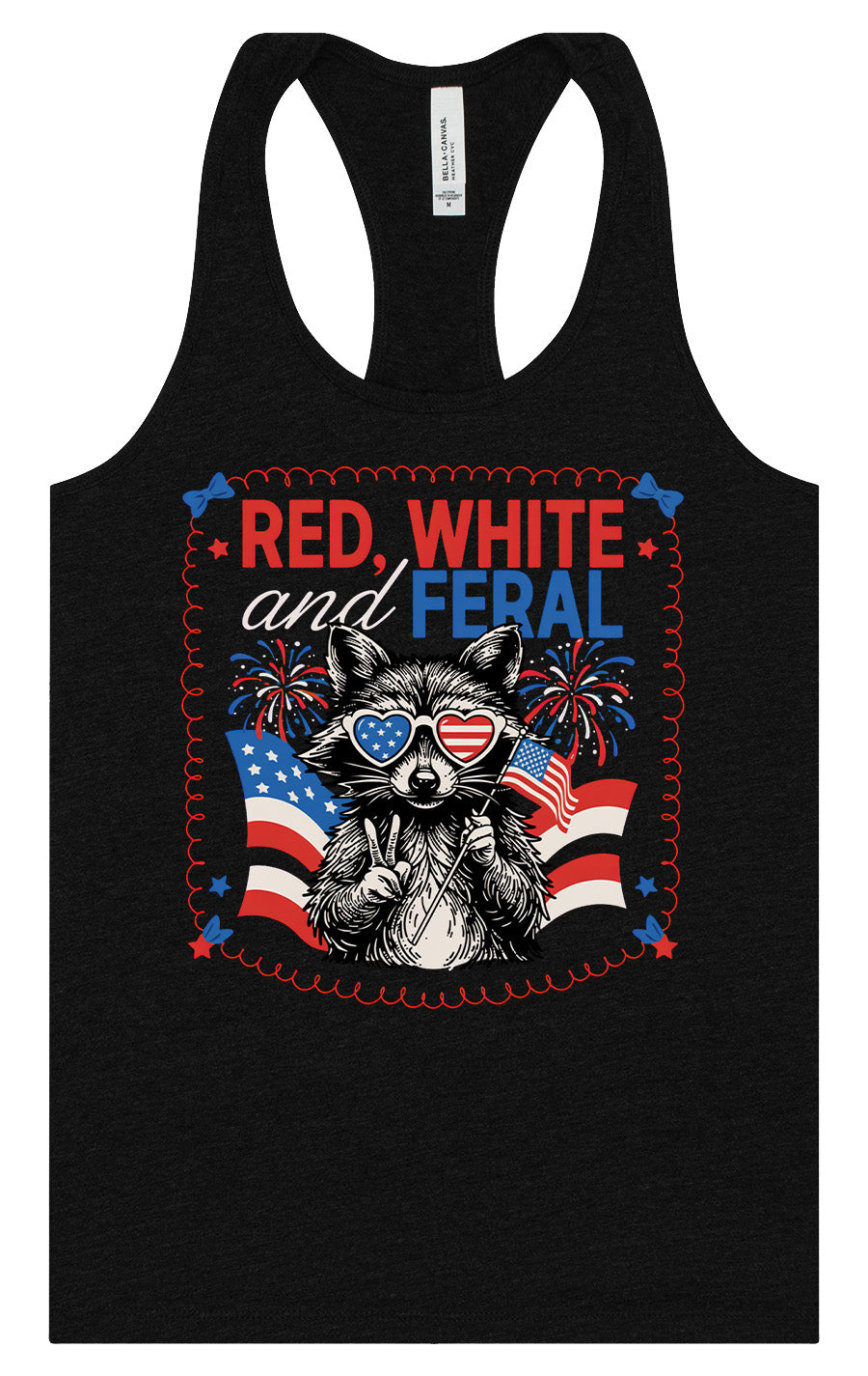 Red, White, Feral Women's Racerback Tank