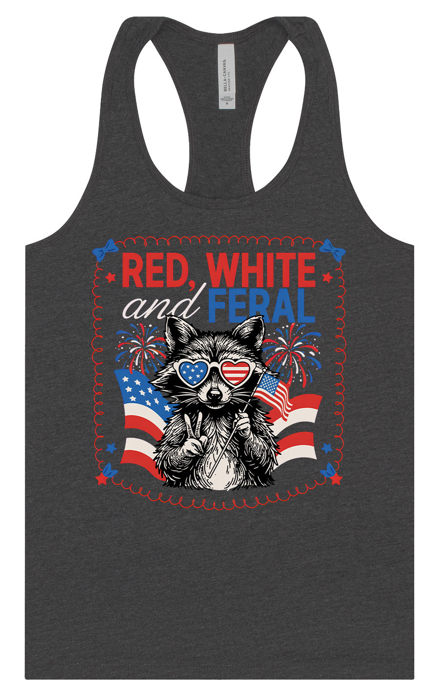 Red, White, Feral Women's Racerback Tank