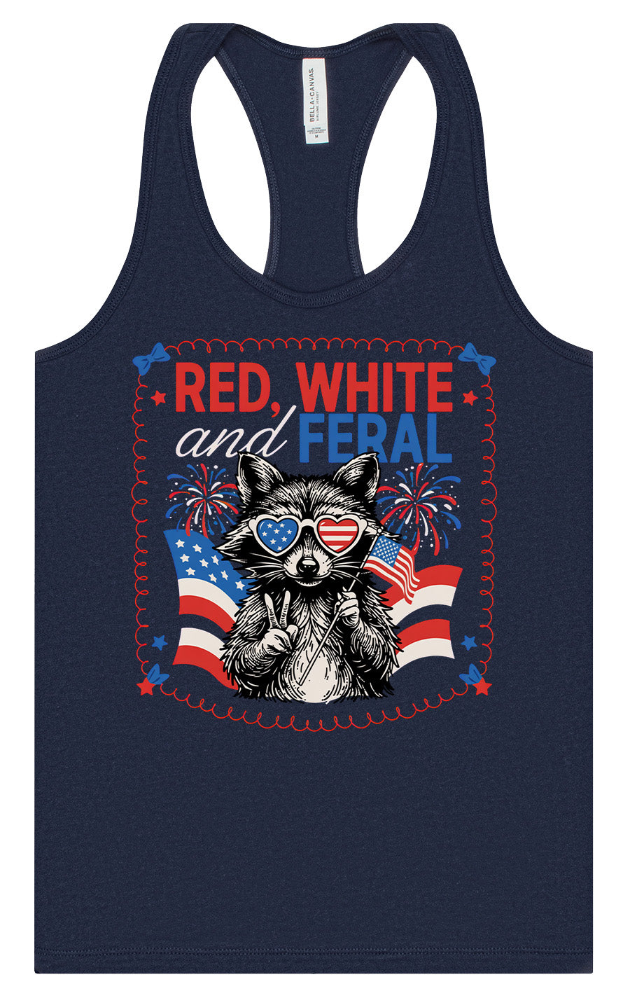Red, White, Feral Women's Racerback Tank