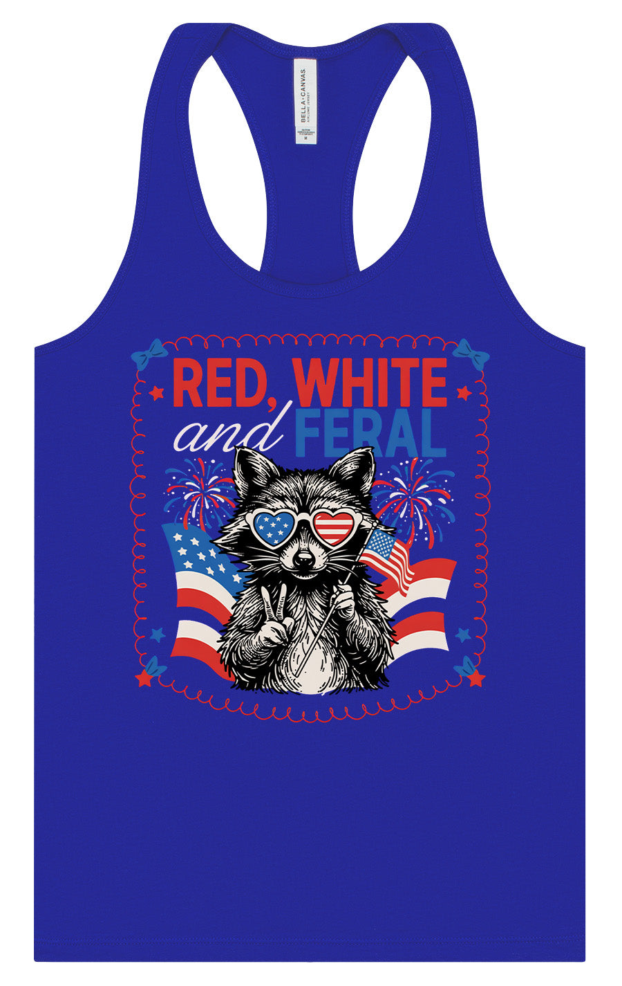 Red, White, Feral Women's Racerback Tank