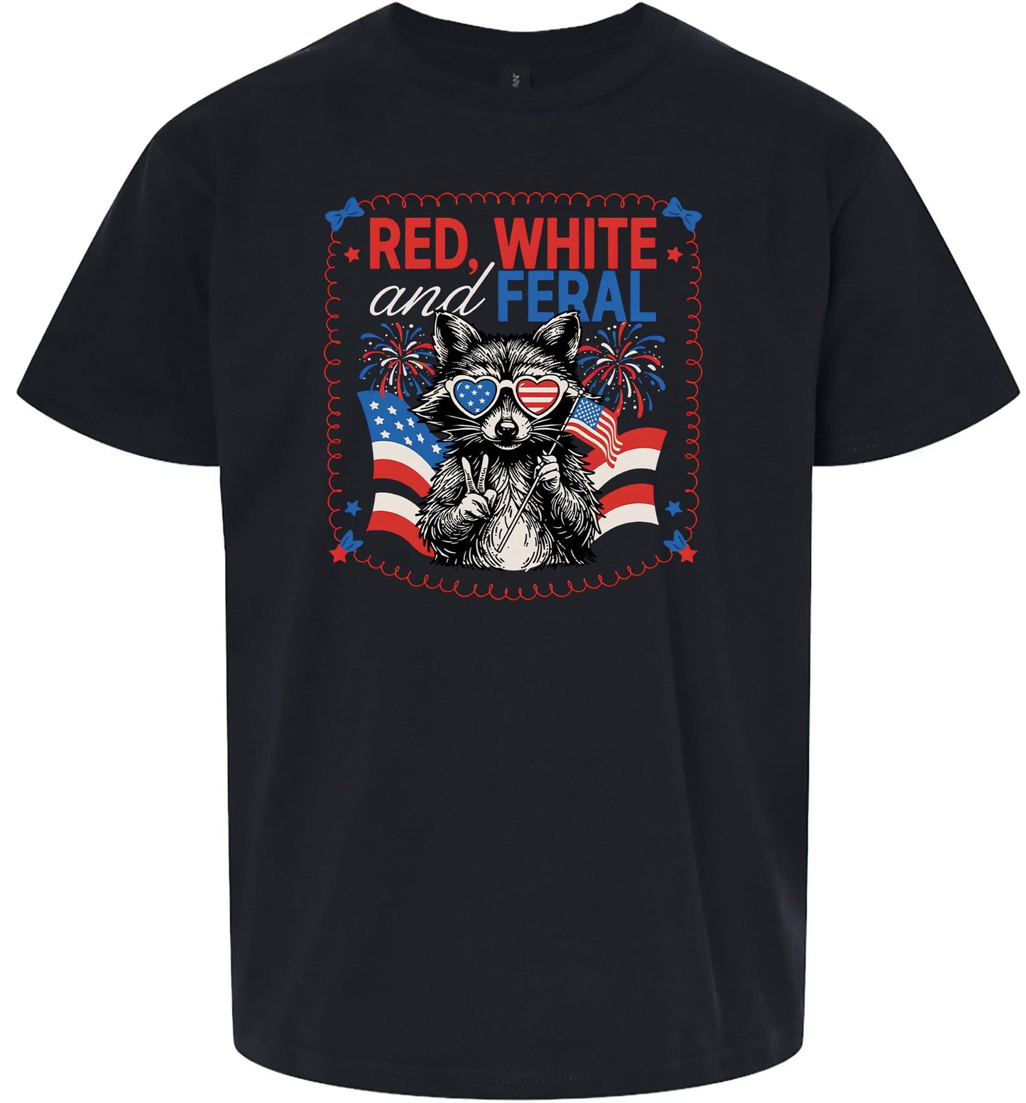 Red, White, Feral Children's Gildan Soft Shirt