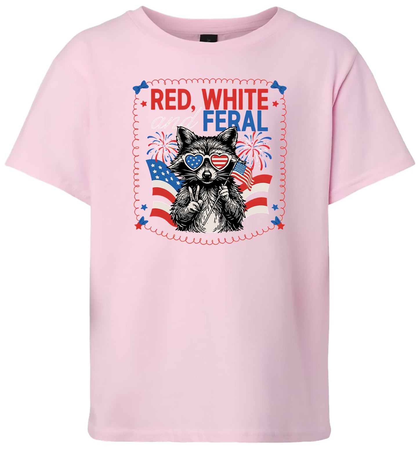 Red, White, Feral Children's Gildan Soft Shirt