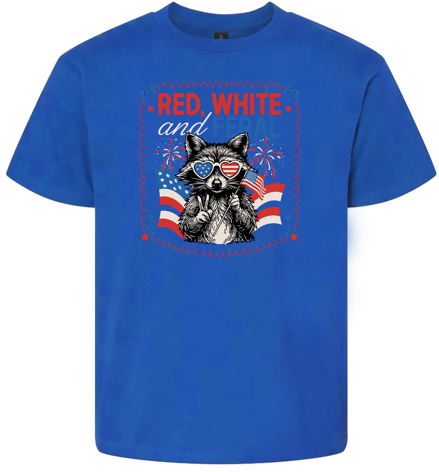 Red, White, Feral Children's Gildan Soft Shirt