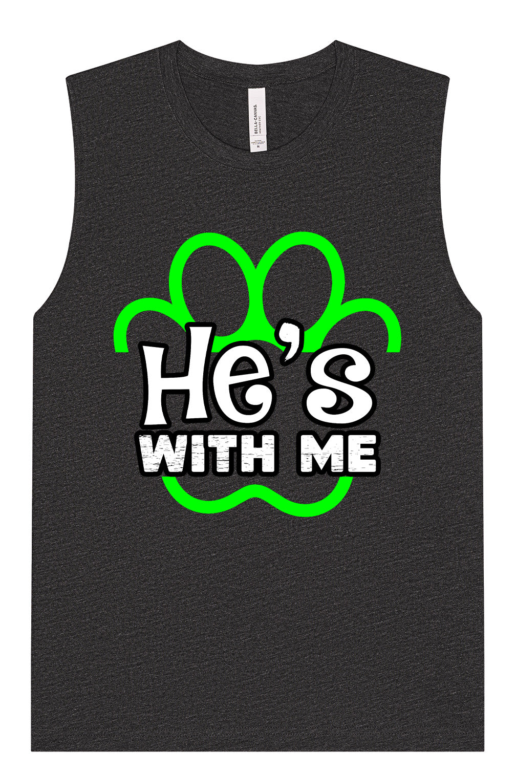 Neon Paws He's With Me Muscle Tank