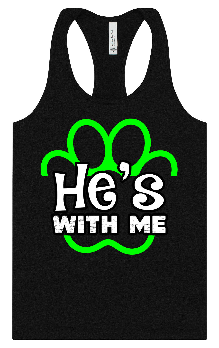 Neon Paws He's With Me Women's Racerback Tank