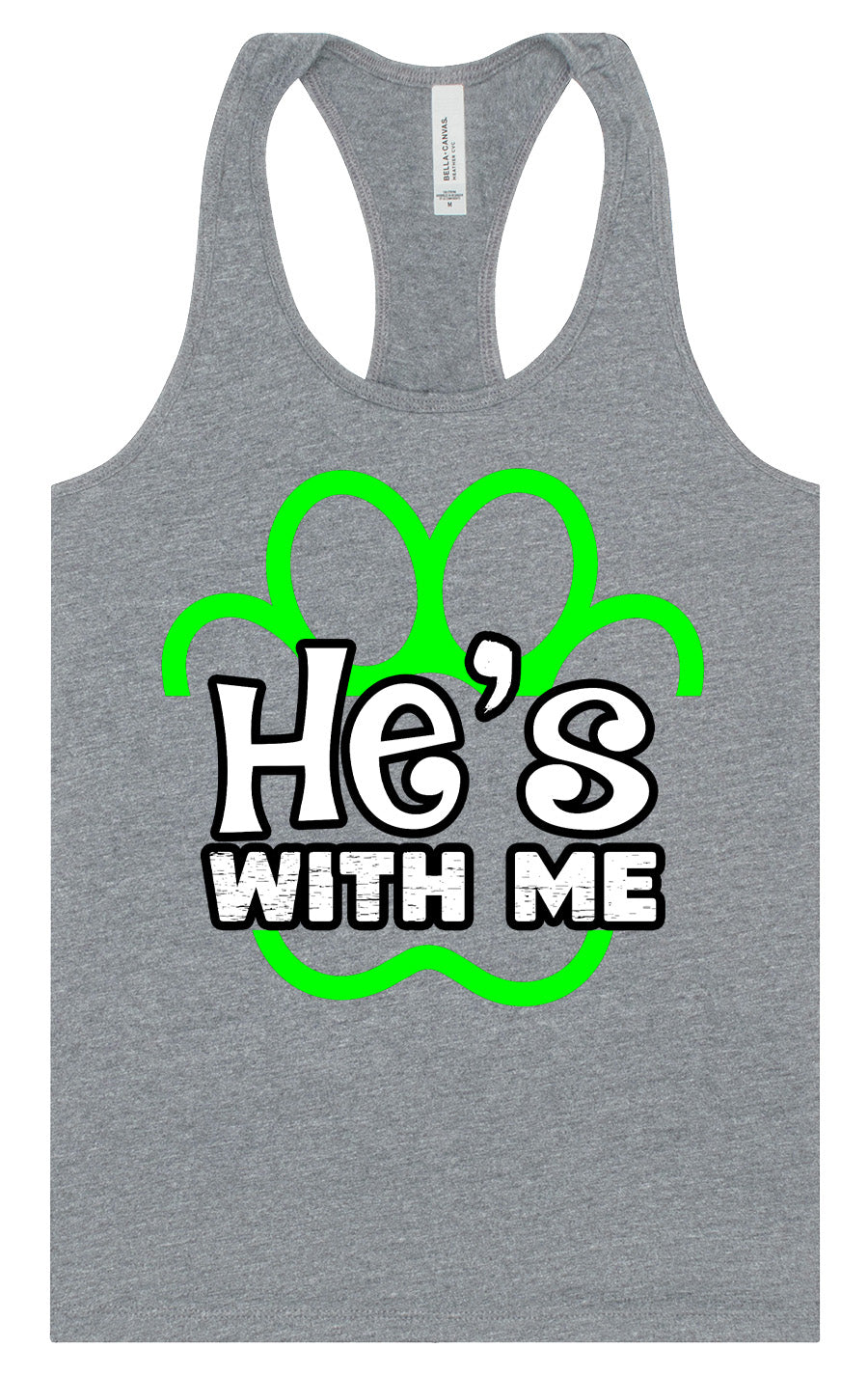 Neon Paws He's With Me Women's Racerback Tank