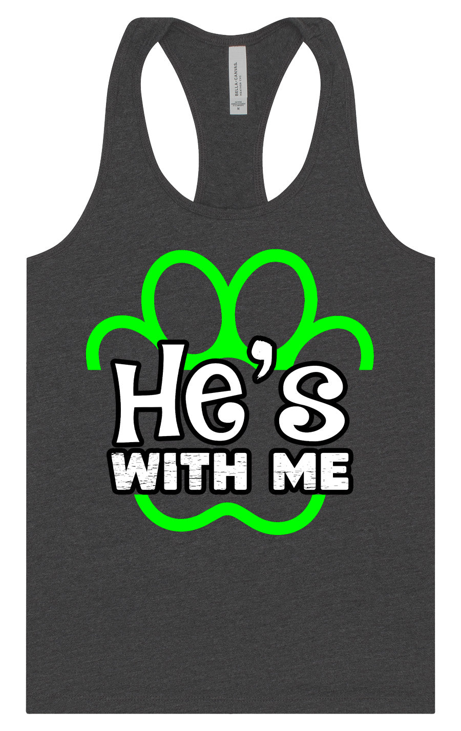 Neon Paws He's With Me Women's Racerback Tank