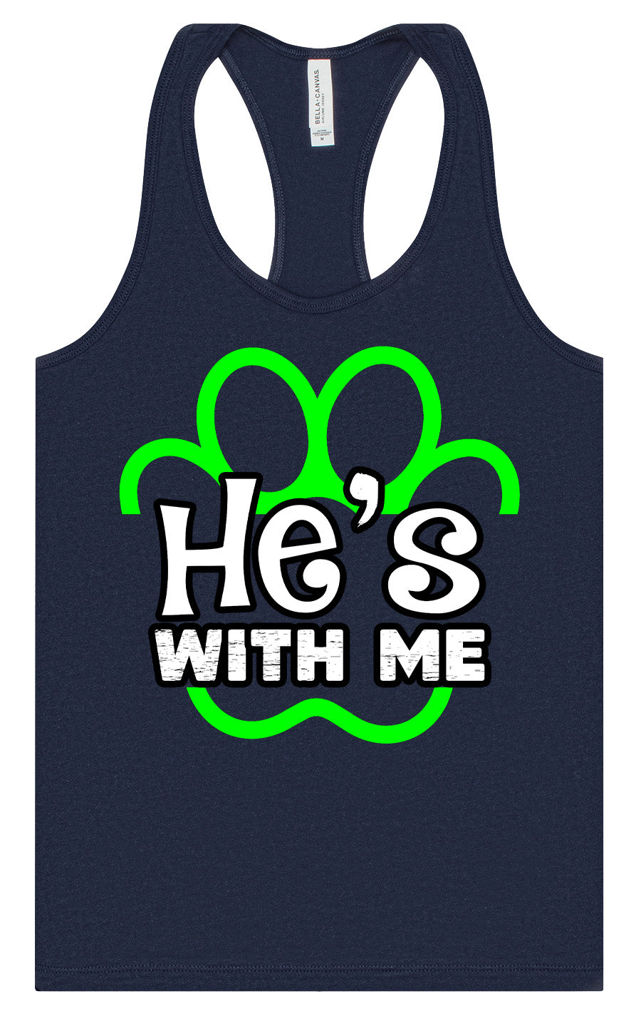 Neon Paws He's With Me Women's Racerback Tank