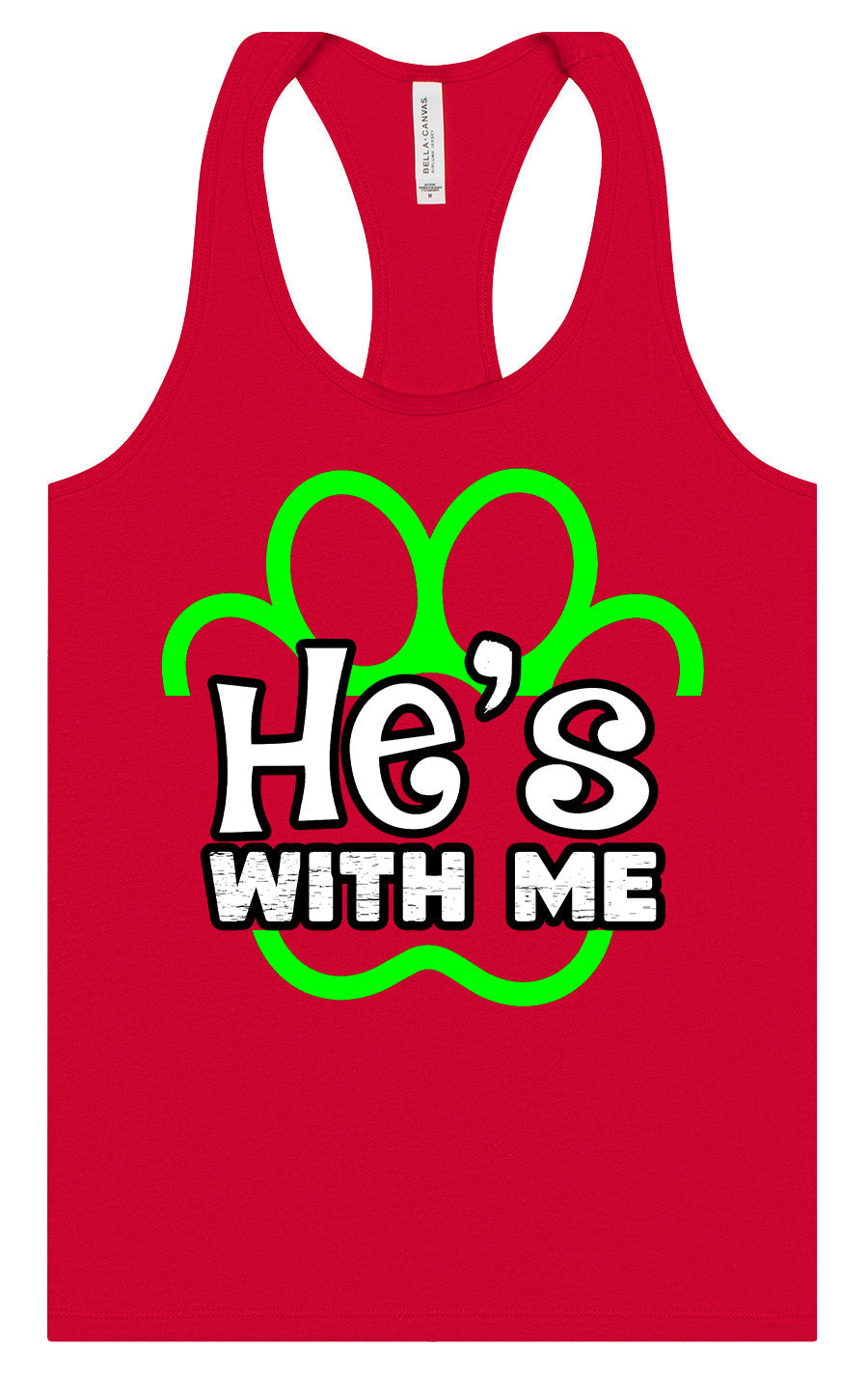 Neon Paws He's With Me Women's Racerback Tank