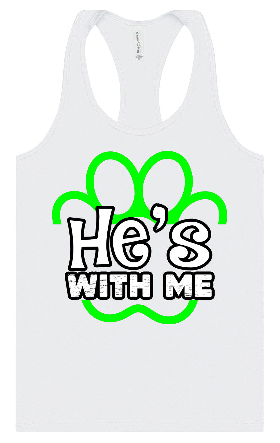 Neon Paws He's With Me Women's Racerback Tank