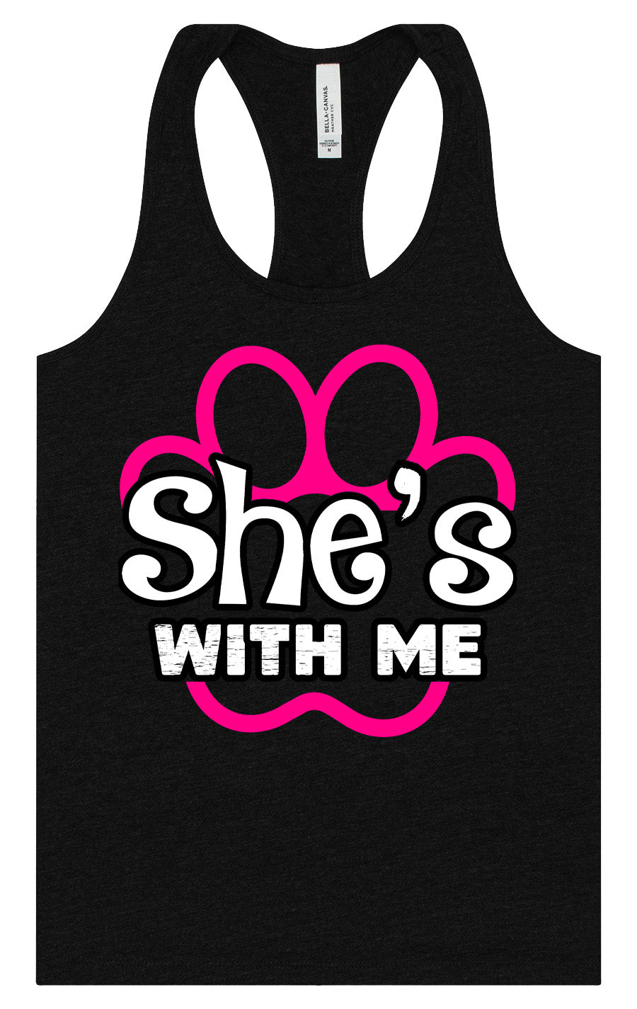 Neon Paws She's With Me Women's Racerback Tank
