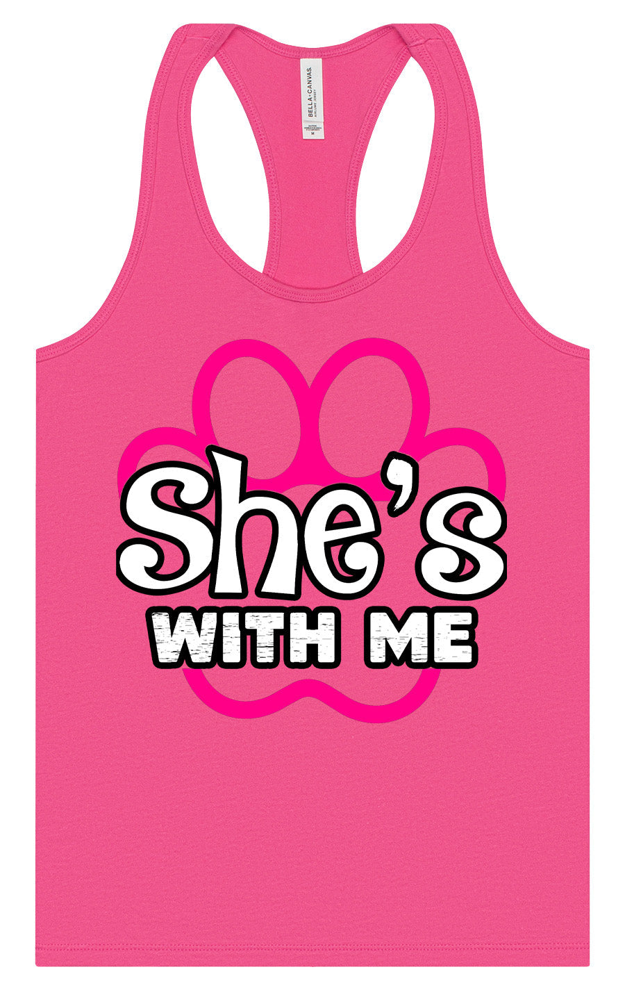 Neon Paws She's With Me Women's Racerback Tank