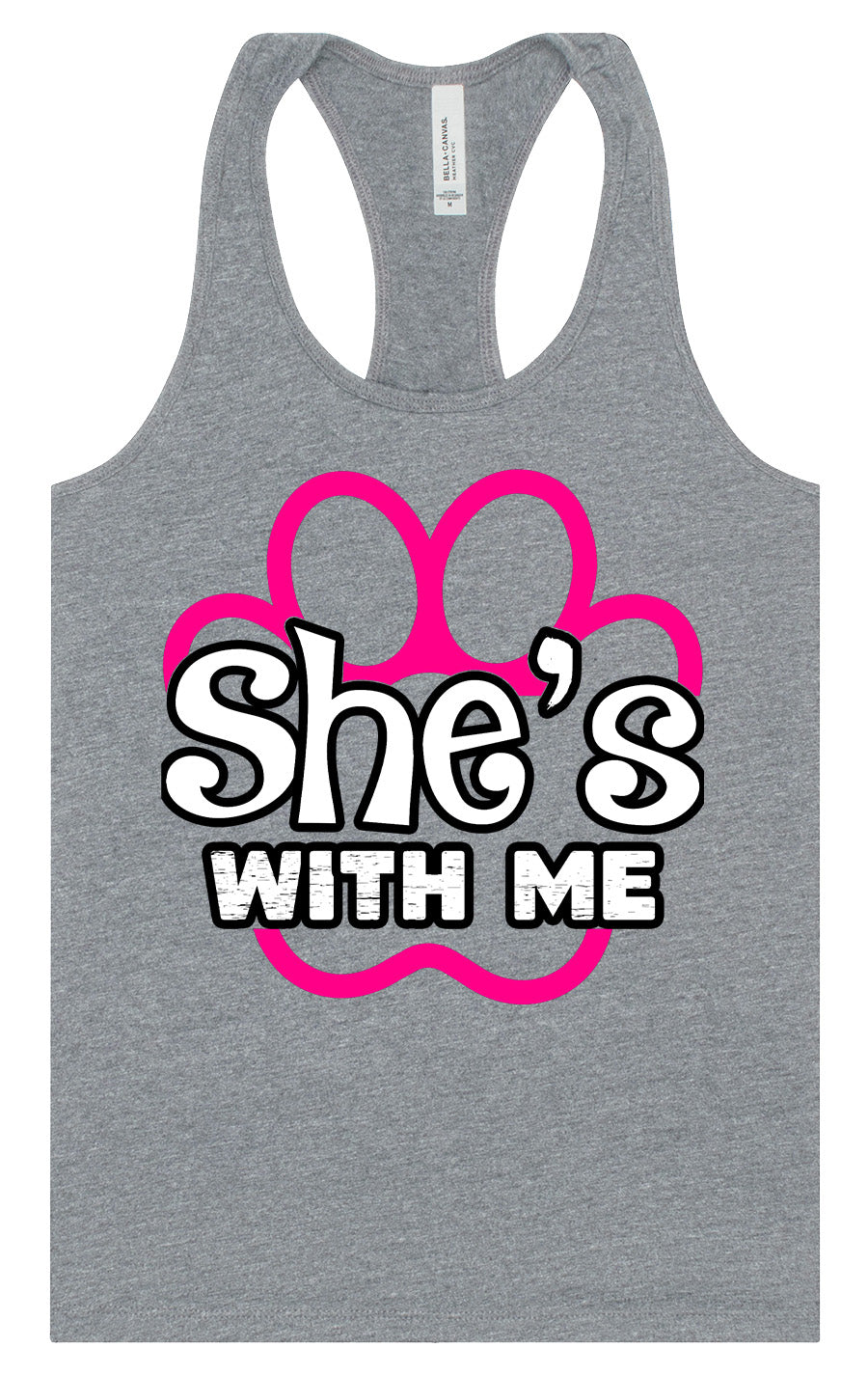Neon Paws She's With Me Women's Racerback Tank