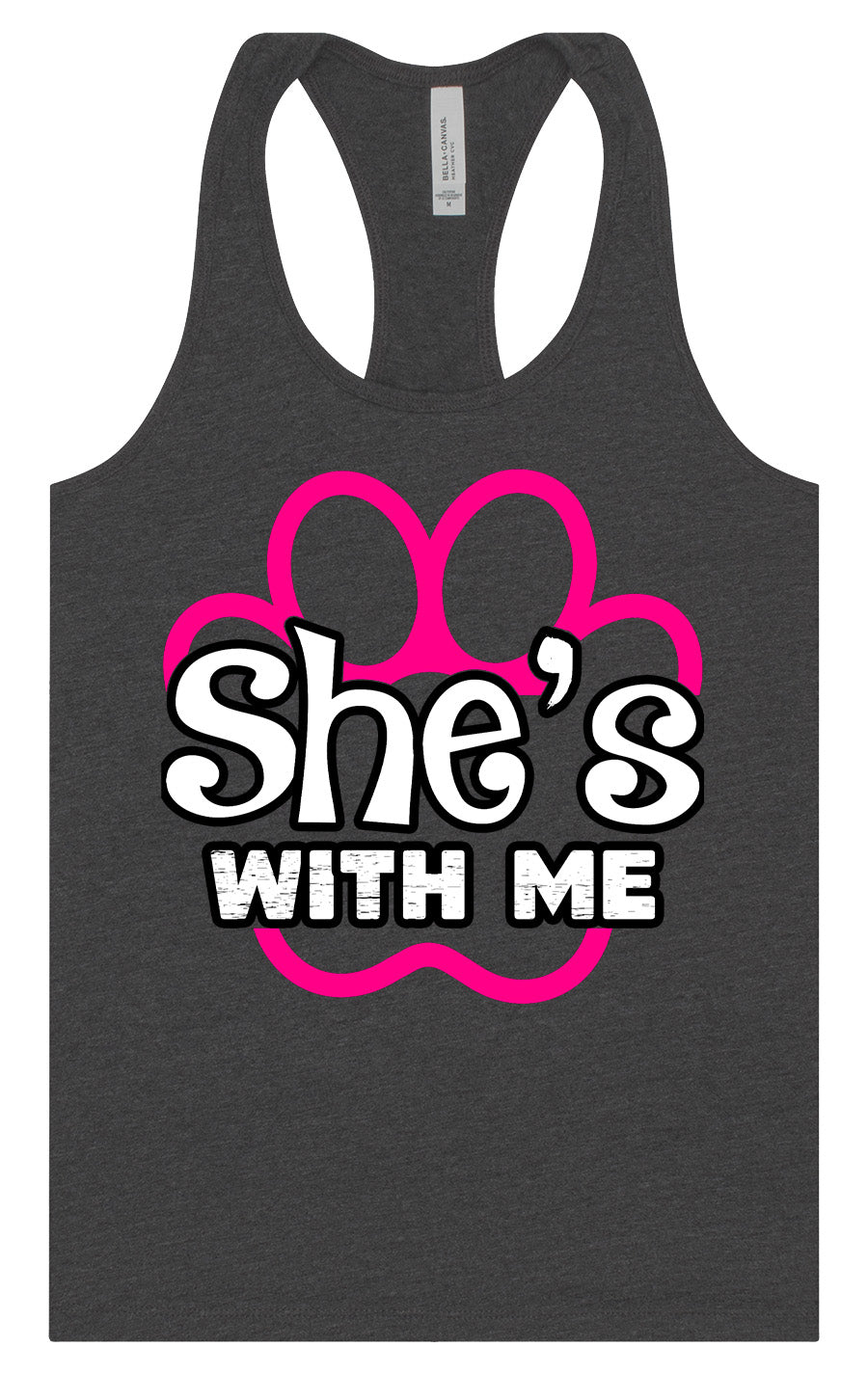 Neon Paws She's With Me Women's Racerback Tank