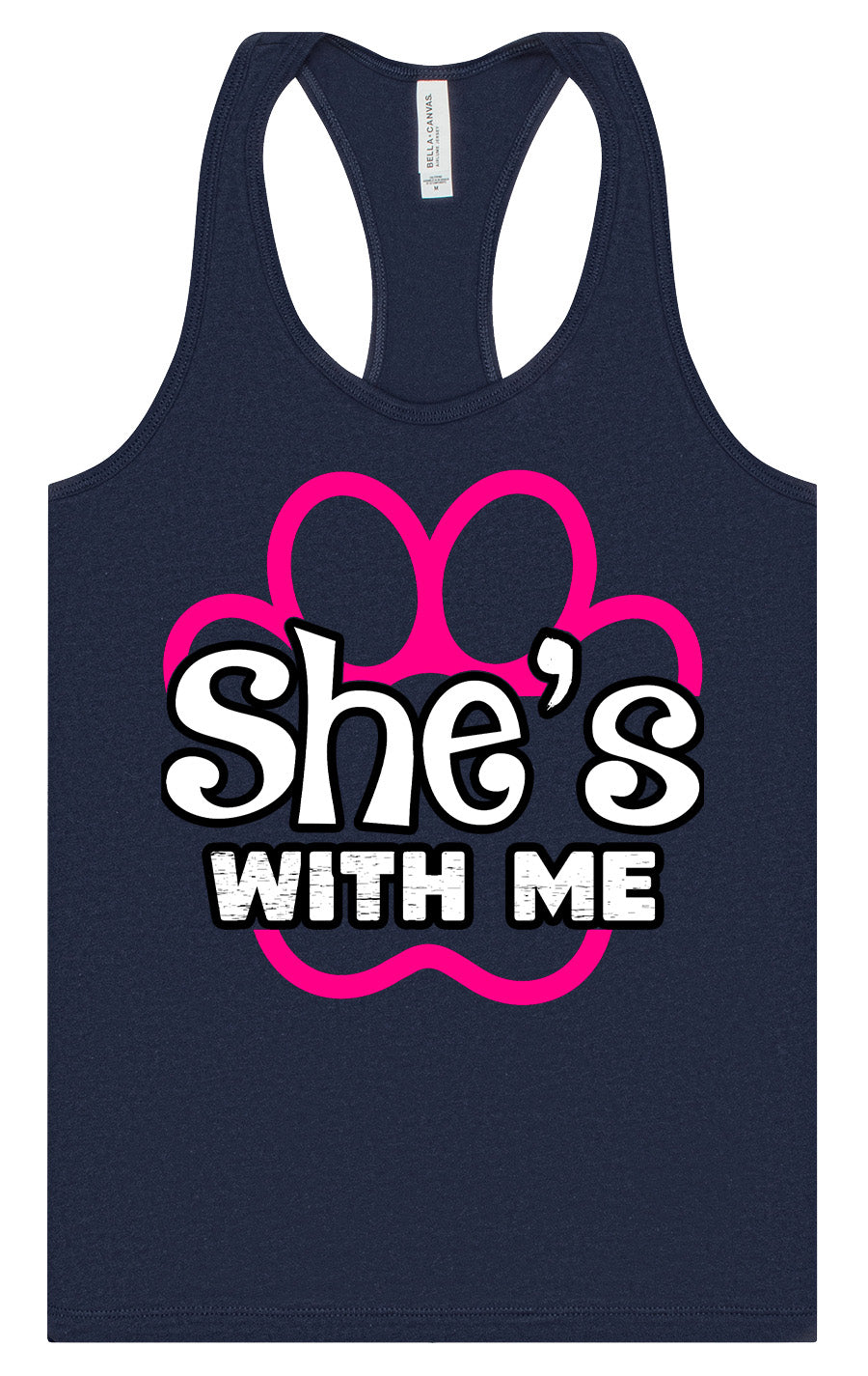 Neon Paws She's With Me Women's Racerback Tank