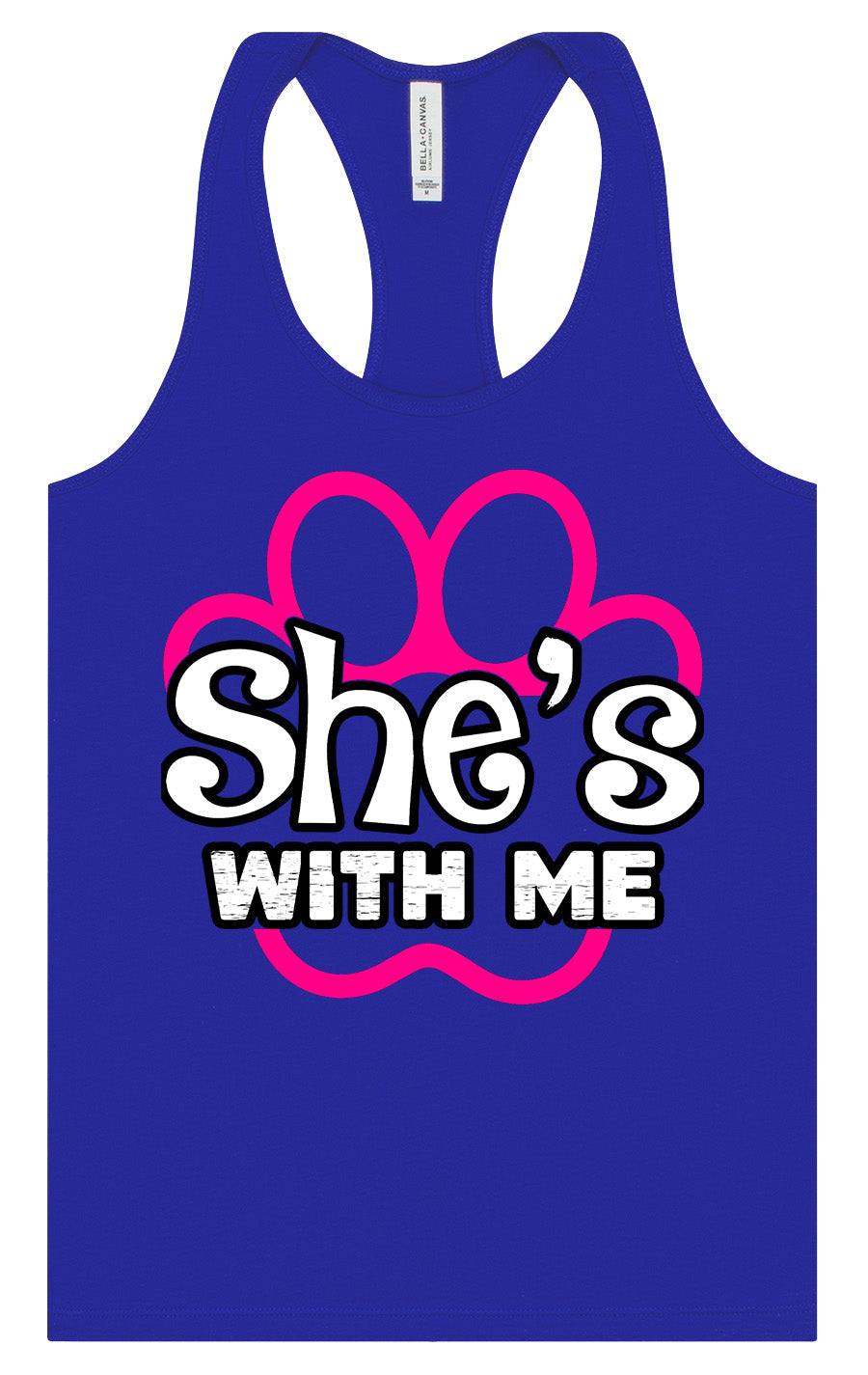 Neon Paws She's With Me Women's Racerback Tank