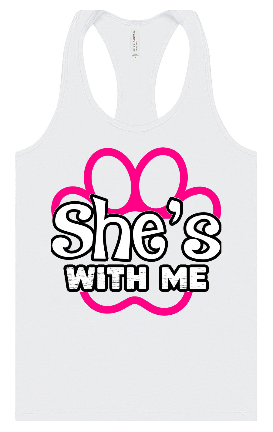 Neon Paws She's With Me Women's Racerback Tank