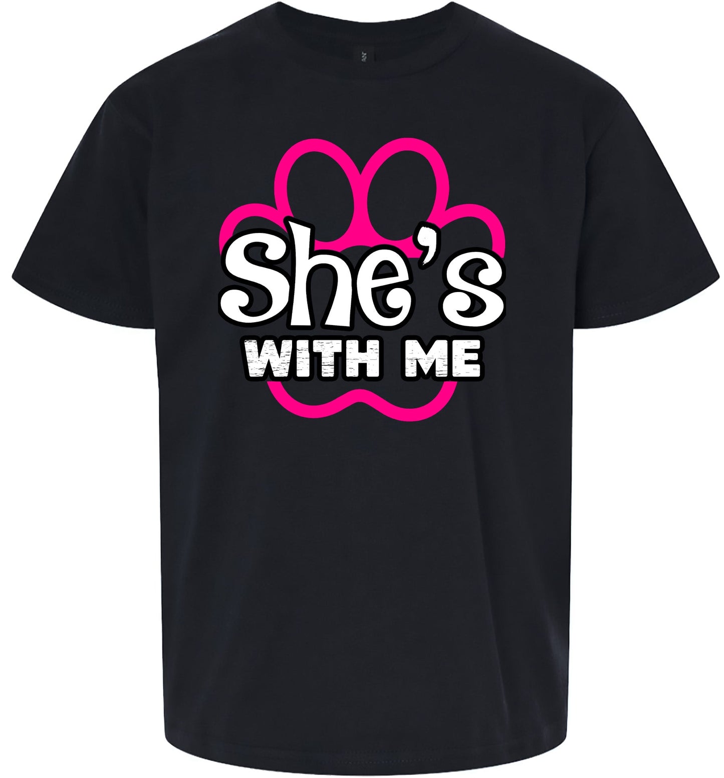 Neon Paws She's With Me Children's Gildan Soft Shirt