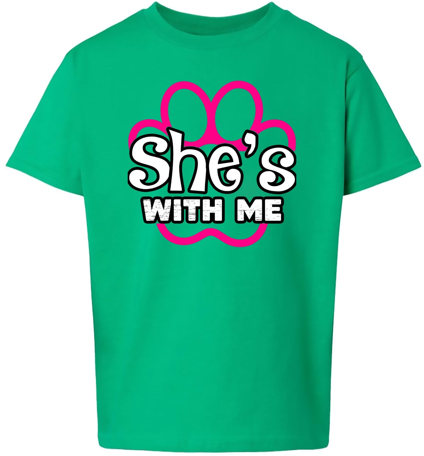 Neon Paws She's With Me Children's Gildan Soft Shirt